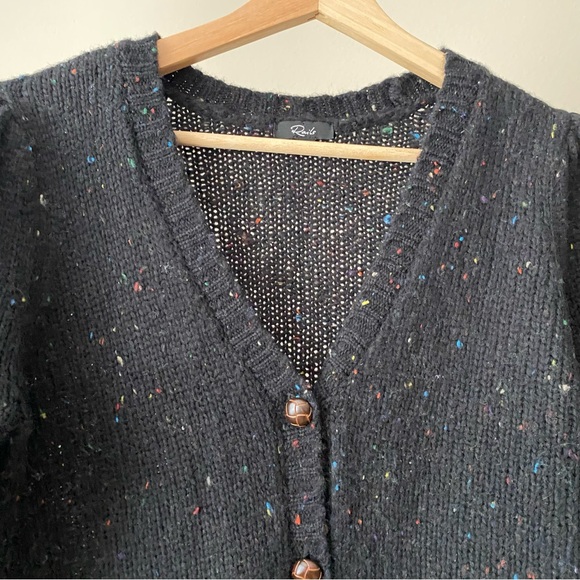 Rails Isla Confetti Wool Blend Sweater Knit Cardigan Puff Sleeve Size Small S - Picture 3 of 10